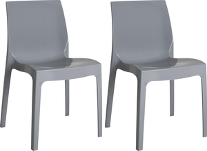 Maddy Pair Of Grey Stackable Dining Chairs