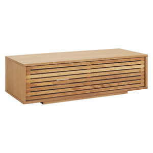 Max Oiled Solid Oak Small Tv Stand With Slatted Front