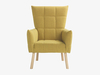 Mustard yellow wool armchair