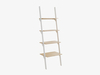 Narrow white ladder shelving unit