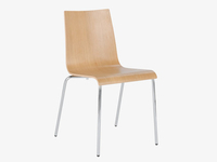 Oak veneer stackable dining chair