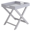 Oken Grey Folding Side Table With Removable Tray Top