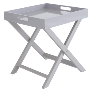 Oken Grey Folding Side Table With Removable Tray Top