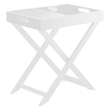 Oken White Folding Side Table With Removable Tray Top
