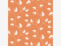 Orange leaf patterned wallpaper