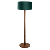 Pole Walnut Wooden Floor Lamp With Green Velvet Shade