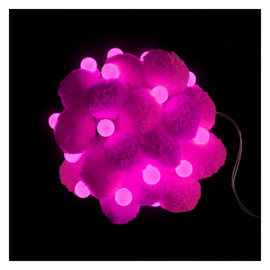 Pom Pom Galore 20 Led Pink Pom-Pom Garland