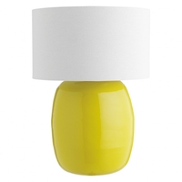 Popp Yellow Bamboo Table Lamp With Fabric Shade