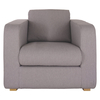 Porto Grey Fabric Armchair,  Wooden Feet