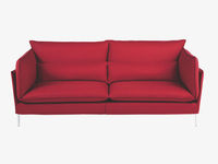 Red wool 2 seater sofa