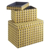 Renae Set of 2 yellow patterned storage boxes