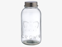 Round clear glass jar