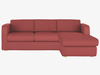 Rust red fabric reversible chaise sofa