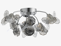 Silver acid etched metal ceiling light