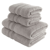 Spa Cotton Lightgrey Light Grey Double Border Set Of 4 Towels