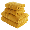 Spa Cotton Mustard Yellow Mustard Yellow Double Border Set Of 4 Towels