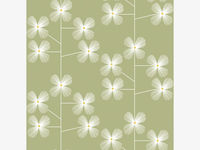 Sprout green floral patterned wallpaper