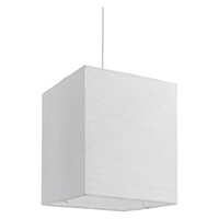 Square Paper White crinkled paper ceiling light shade