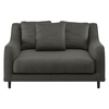 Swift Charcoal Grey Fabric Loveseat Sofa