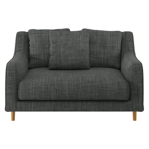 Swift Charcoal Grey Fabric Loveseat Sofa