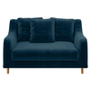 Swift Ink Blue Velvet Loveseat Sofa