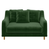 Swift Moss Green Velvet Loveseat Sofa