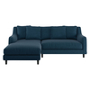 Swift Navy Blue Tweed Wool Left Hand Chaise Sofa
