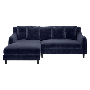 Swift Navy Blue Velvet Left Hand Chaise Sofa