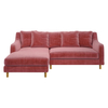 Swift Pink Velvet Left Hand Chaise