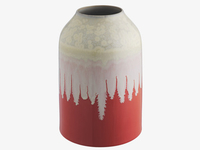 Tall pink reactive glaze vase
