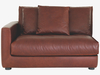 Tan leather 2 seater left-arm sofa