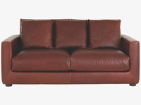 Tan leather 2 seater sofa