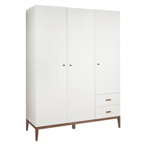 Tatsuma Walnut White 3 Door Wardrobe