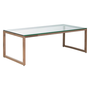 Tilda Glass Coffee Table With Copper Base