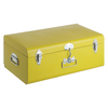 Trunk Yellow Large Metal Trunk With Silver Clasps