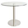 Umi 4 Seat Metal And Glass Round Dining Table