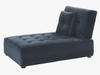 Velvet chaise seat unit