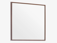 Walnut veneered square wall mirror 60 x 60cm