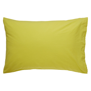 Washed Chartreuse Chartreuse Yellow Stonewashed Pair Of Rectangular Pillowcases
