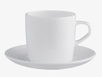 White bone china espresso cup and saucer