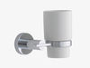 White ceramic and chrome bathroom beaker