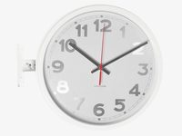 White double sided wall clock