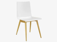 White leather dining chair