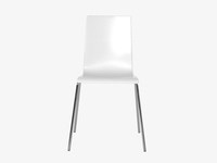 White stackable dining chair