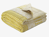 Yellow patterned reversible double bedspread