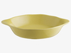 Yellow round textured oven dish