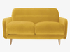 Yellow velvet 2 seater sofa
