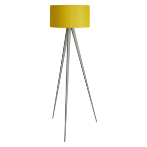 Yves Grey Metal Floor Lamp With Yellow Shade