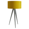 Yves Grey Metal Table Lamp With Yellow Silk Shade