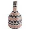 Zag Pink And Black Zigzag Bottle Vase